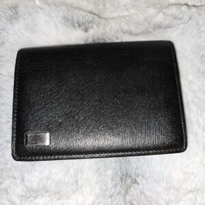 Dunhill Business Card Holder 0503M‎ Black Leather Wallet Made In France